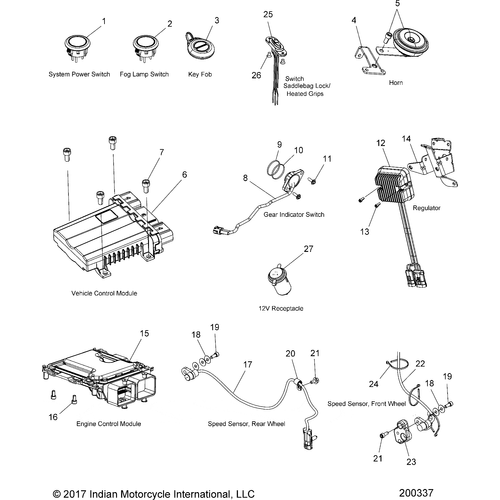Electrical, Components 1 All Options - 2019 Indian Springfield Dark Horse Schematic-25306 OEM Schematic