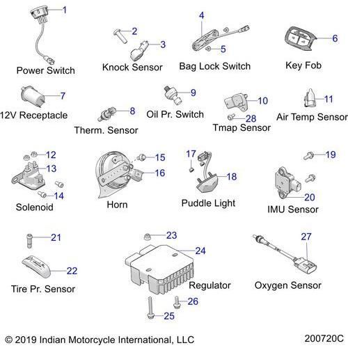 Electrical, Components 1 All Options - 2020 Indian Challenger Dark Horse Schematic-25168 OEM Schematic