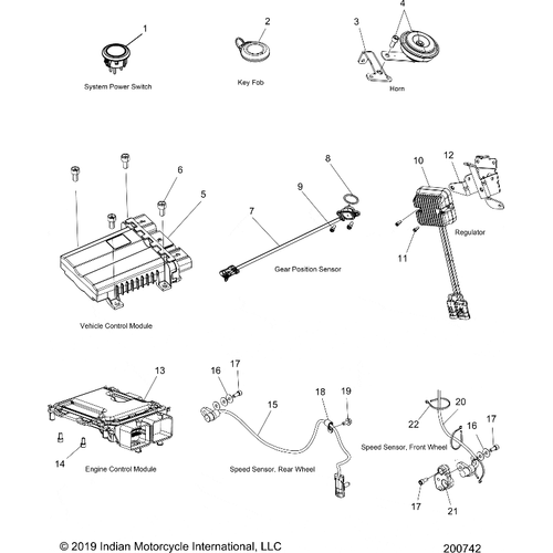 Electrical, Components 1 All Options - 2020 Indian Chieftain Standard Thunder Black Schematic-24662 OEM Schematic