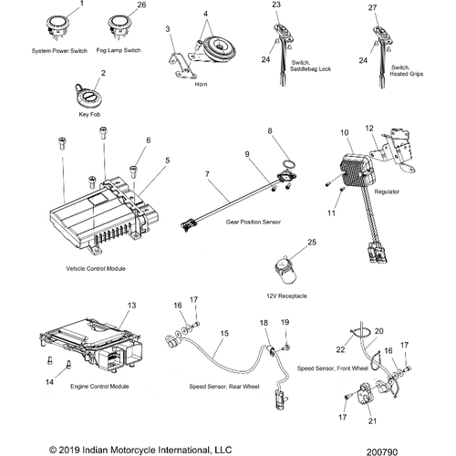 Electrical, Components 1 All Options - 2020 Indian Roadmaster Premium Schematic-24197 OEM Schematic