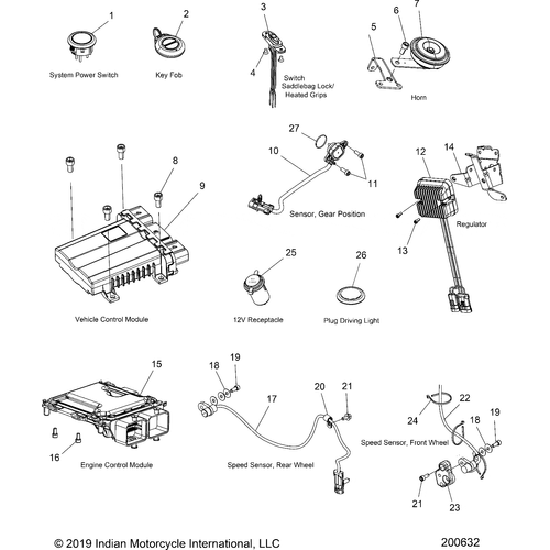 Electrical, Components 1 All Options - 2020 Indian Springfield Dark Horse Schematic-23897 OEM Schematic