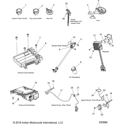 Electrical, Components 1 All Options - 2020 Indian Springfield Limited Schematic-23829 OEM Schematic