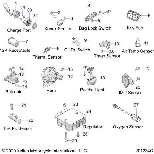 Electrical, Components 1 All Options - 2021 Indian Challenger Dark Horse Schematic-23750 OEM Schematic