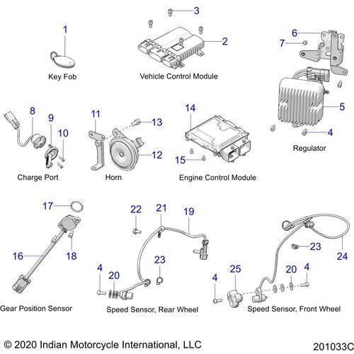 Electrical, Components 1 All Options - 2021 Indian Chieftain Standard 116 Schematic-22957 OEM Schematic