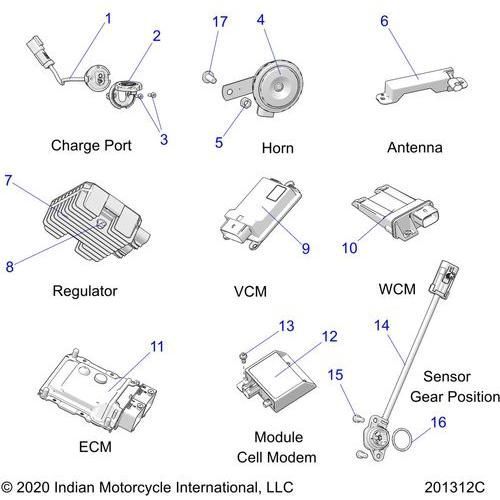 Electrical, Components 1 All Options - 2022 Indian Chief Bobber Dark Horse 116 Schematic-21741 OEM Schematic