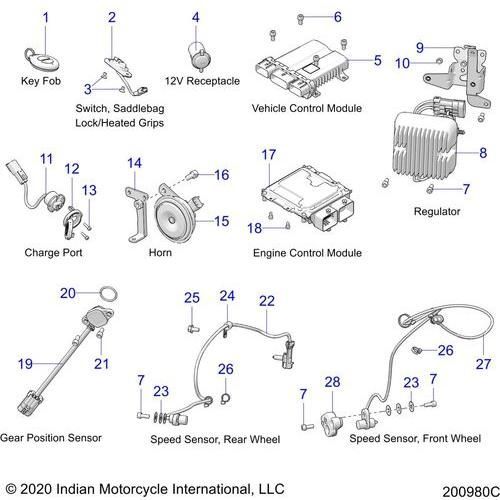 Electrical, Components 1 All Options - 2022 Indian Chieftain Elite Schematic-21512 OEM Schematic