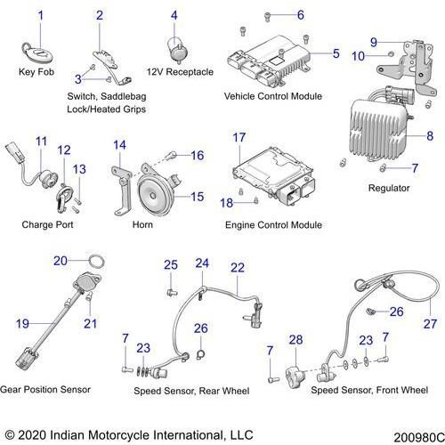 Electrical, Components 1 All Options - 2022 Indian Chieftain Premium Schematic-21440 OEM Schematic