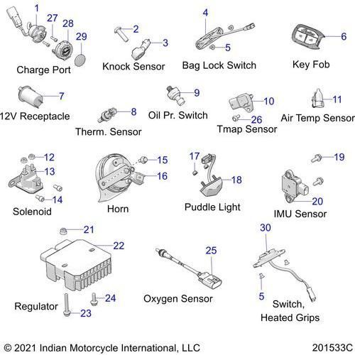 Electrical, Components 1 All Options - 2022 Indian Pursuit Dark Horse / Dark Horse Premium Schematic-21033 OEM Schematic