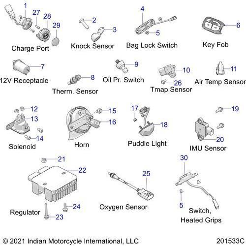 Electrical, Components 1 All Options - 2022 Indian Pursuit Limited / Limited Premium Schematic-20956 OEM Schematic