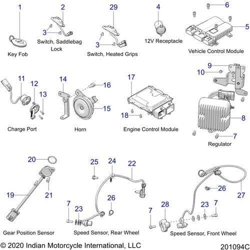 Electrical, Components 1 All Options - 2022 Indian Roadmaster Premium Schematic-20720 OEM Schematic