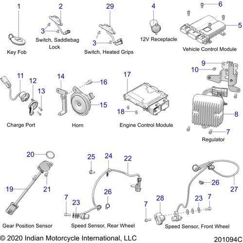Electrical, Components 1 N22tkdbb All Options - 2022 Indian Roadmaster Dark Horse Schematic-20803 OEM Schematic