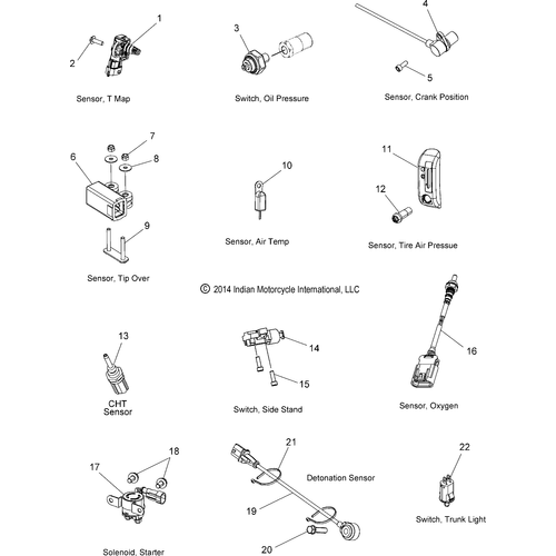 Electrical, Components 2 All Options - 2015 Indian Chieftain/Roadmaster Schematic-28100 OEM Schematic