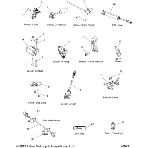 Electrical, Components 2 All Options - 2020 Indian Roadmaster Dark Horse Schematic-24340 OEM Schematic