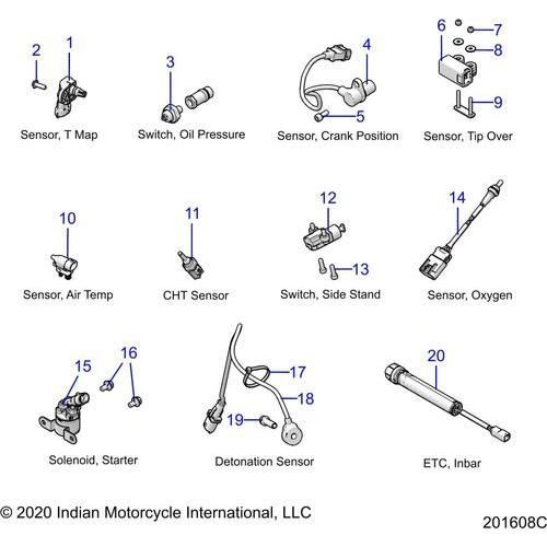 Electrical, Components 2 All Options - 2022 Indian Chieftain Standard 116 Schematic-21276 OEM Schematic