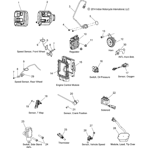 Electrical, Components - 2015 Indian Scout Schematic-28052 OEM Schematic