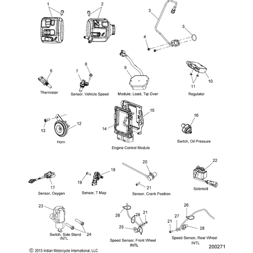 N/A OEM Schematic Electrical, Components All Options - 2018 Indian Scout Bobber Schematic-26334