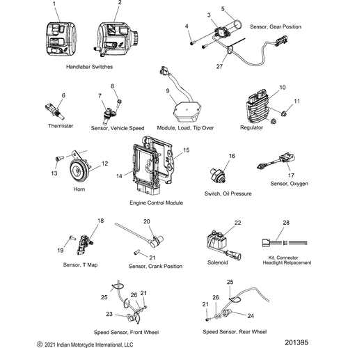 Electrical, Components All Options - 2022 Indian Scout Bobber Sixty Schematic-20591 OEM Schematic
