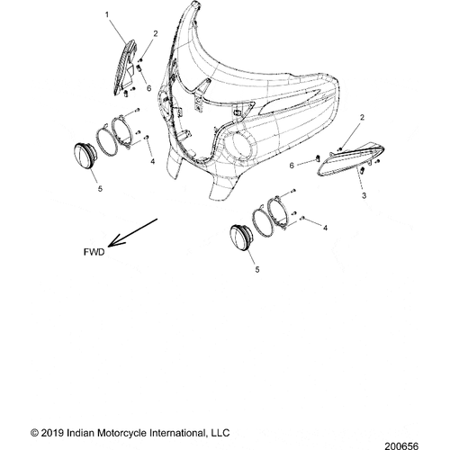 Electrical, Driving Lights And Front Turn Signals All Options - 2020 Indian Chieftain Classic Schematic-24991 OEM Schematic