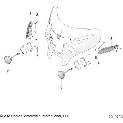 Electrical, Driving Lights And Front Turn Signals All Options - 2021 Indian Roadmaster Schematic-22914 OEM Schematic