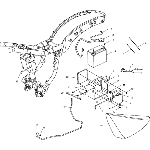 Electrical, Ecm/Battery Box/Lh Side Cover - 2003 Victory Victory Vegas All Options - V03Gb16 Schematic 5772 OEM Schematic