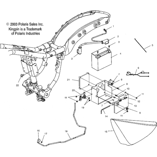 Electrical, Ecm/Battery Box/Lh Side Cover - 2004 Victory Kingpin All Options - V04Cb16 Schematic 5570 OEM Schematic