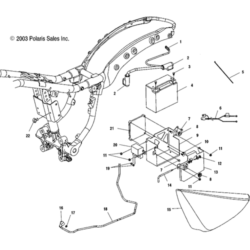 Electrical, Ecm/Battery Box/Lh Side Cover - 2004 Victory Victory Vegas All Options - V04Gb16/Nc16 Schematic 5623 OEM Schematic