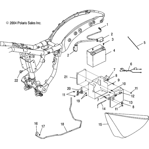 Electrical, Ecm/Battery Box/Lh Side Cover - 2005 Victory Vegas - V05Ab16/Ec16/Gb16 Schematic 5466 OEM Schematic