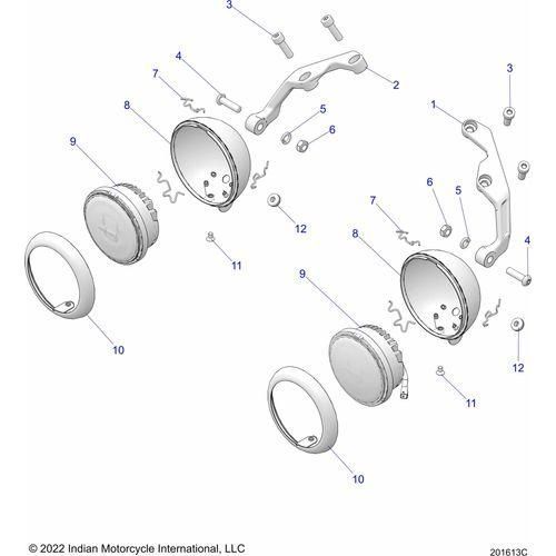 Electrical, Fog Lights & Mount All Options - 2022 Indian Challenger Elite Schematic-22084 OEM Schematic