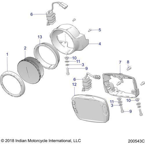Electrical, Forward Lighting - 2019 Indian Ftr 1200 Rally Le Schematic-25710 OEM Schematic