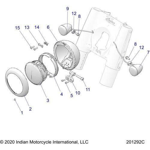 Electrical, Front Lighting And Turn Signals All Options - 2022 Indian Super Chief Limited 116 Schematic-20035 OEM Schematic