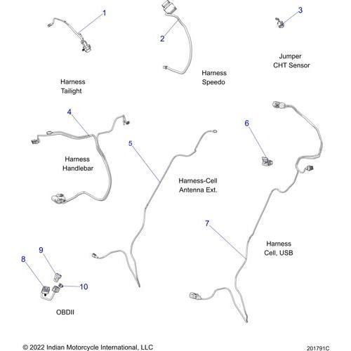 Electrical, Harness/Jumpers All Options - 2022 Indian Super Chief Limited 116 Schematic-20037 OEM Schematic