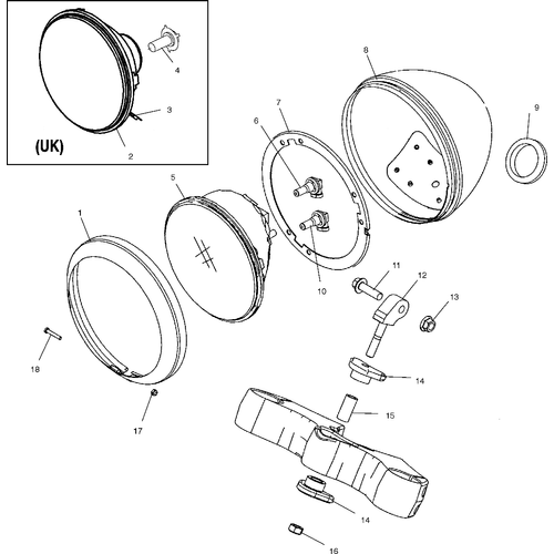 Electrical, Headlight - 2003 Victory Victory Vegas All Options - V03Gb16 Schematic 5775 OEM Schematic