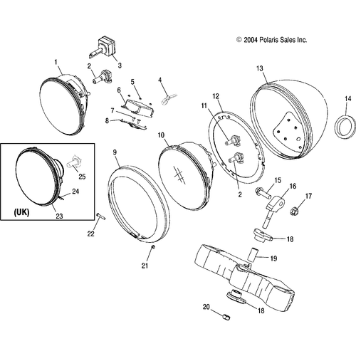 Electrical, Headlight - 2005 Victory Vegas - V05Ab16/Ec16/Gb16 Schematic 5469 OEM Schematic