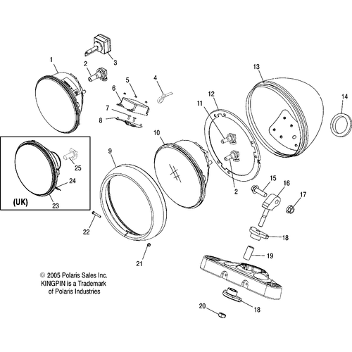 Electrical, Headlight - 2006 Victory Ca Kingpin All Options - V06Cb26 Schematic 5063 OEM Schematic