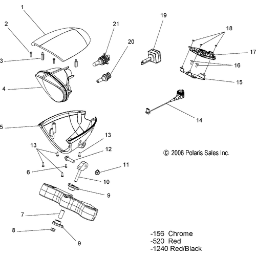 Electrical, Headlight - 2007 Victory Hammer All Options - V07Hb26/Hs26 Schematic 4861 OEM Schematic
