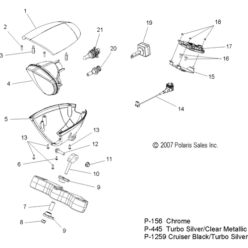 Electrical, Headlight - 2008 Victory Hammer All Options - V08Hb26/Hs26 Schematic 4564 OEM Schematic