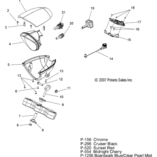 Electrical, Headlight - 2008 Victory Jackpot All Options - V08Bc26/Xb26 Schematic 4621 OEM Schematic