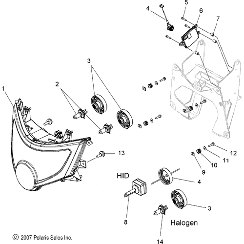Electrical, Headlight - 2008 Victory Vision All Options - V08Sb36/Sd36 Schematic 4808 OEM Schematic