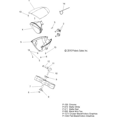 Electrical, Headlight - 2011 Victory Hammer All Options - V11Ha36/Hb36/Hs36 Schematic 3575 OEM Schematic