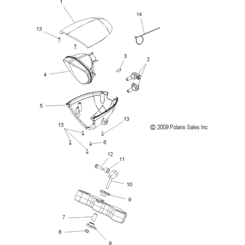 Electrical, Headlight - 2011 Victory Kingpin All Options - V11Ca36/Cb36 Schematic 3687 OEM Schematic