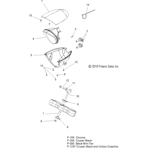 Electrical, Headlight - 2011 Victory Vegas/8 Ball/Ness All Options - V11Ga36/Gb36/Gc36 Schematic 3745 OEM Schematic