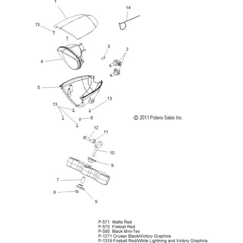 Electrical, Headlight - 2012 Victory Hammer S/8 Ball All Options - V12Hs36/Ha36 Schematic 3150 OEM Schematic