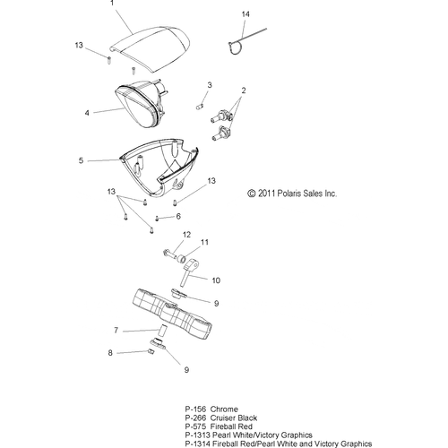 Electrical, Headlight - 2012 Victory Jackpot All Options - V12Xb36 Schematic 3261 OEM Schematic