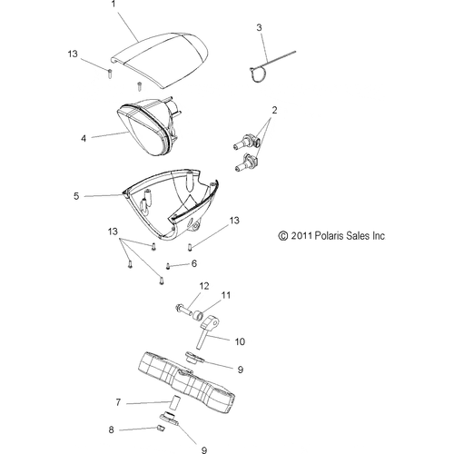 Electrical, Headlight - 2012 Victory Kingpin - V12Cb36Np/Npc/Npa Schematic 3317 OEM Schematic
