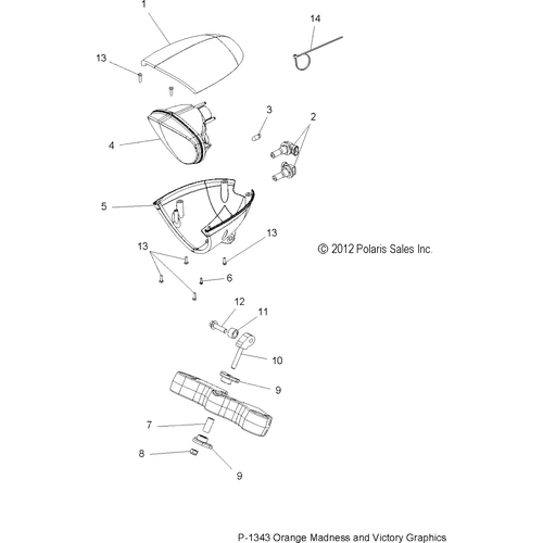 Electrical, Headlight - 2013 Victory Jackpot All Options - V13Xb36 Schematic 2772 OEM Schematic