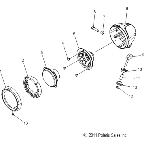 Electrical, Headlight - 2015 Victory Highball All Options - V15Wb36/Ww36 Schematic 1490 OEM Schematic