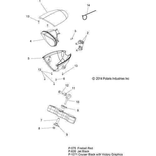Electrical, Headlight - 2016 Victory Hammer 8 Ball Intl/Hammer S All Options Schematic 815 OEM Schematic