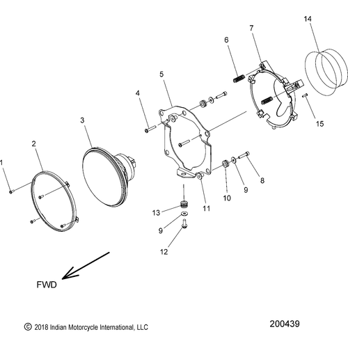 Electrical, Headlight All Options - 2019 Indian Chieftain Classic Schematic-25979 OEM Schematic
