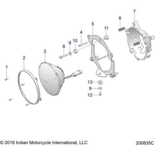 Electrical, Headlight All Options - 2020 Indian Chieftain Classic Schematic-24992 OEM Schematic