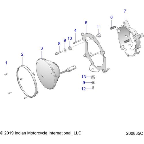 Electrical, Headlight All Options - 2021 Indian Roadmaster Schematic-22915 OEM Schematic